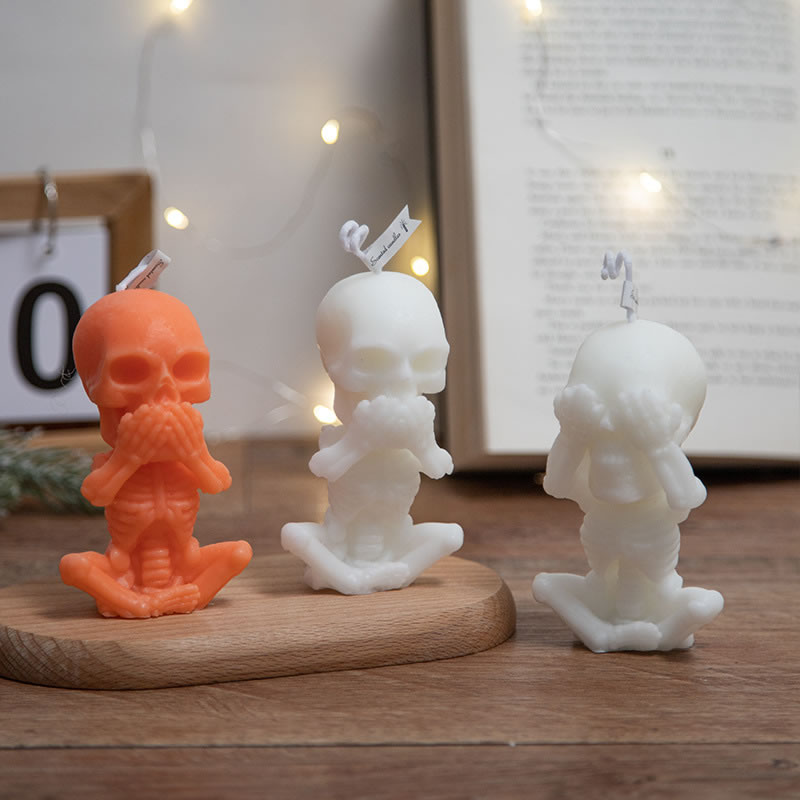 Fashion Orange Holding Head Skull Skull Scented Candle