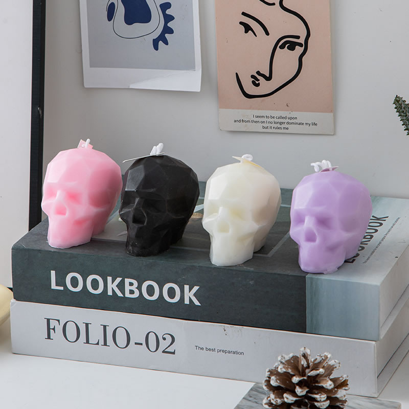 Fashion Pink (white Peach Oolong) Skull Scented Candle