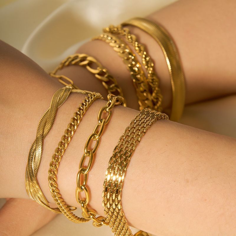 Pulsera De Cadena De Acero Titanio.