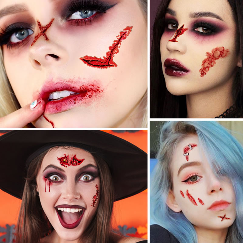 Pegatinas De Tatuaje De Cicatriz De Halloween