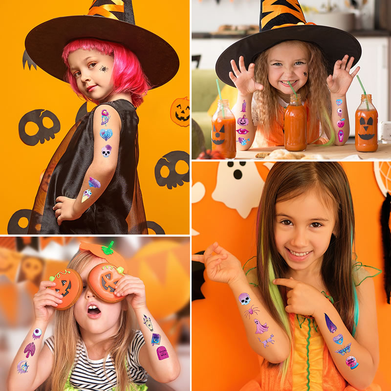 Pegatinas De Tatuajes Con Purpurina De Halloween