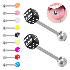 Juego De Uñas Para Piercing De Lengua Con Dados Acrílicos