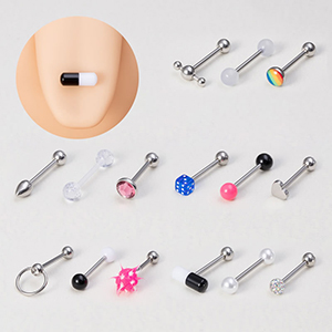 Juego De Clavos Para Lengua Con Piercing Geométrico De Acero Titanio
