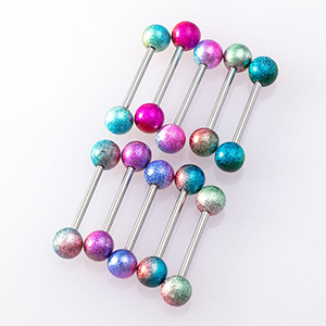 Juego De Uñas Para Lengua Con Piercing De Bola Geométrica Acrílica