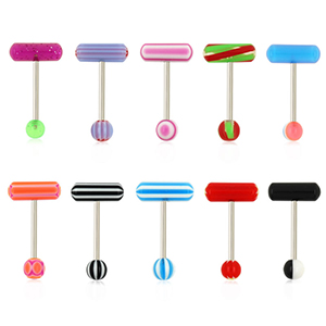 Juego De Uñas Para Lengua Piercing Cápsula De Color Acrílico