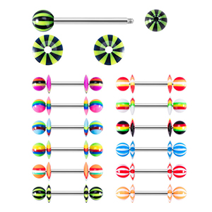 Juego De Uñas Para Lengua Con Piercing Geométrico Acrílico