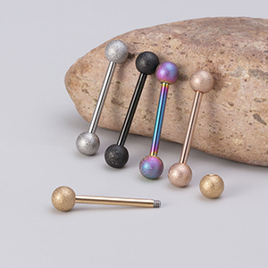Juego De Clavos Para Lengua Con Bola Esmerilada De Acero Inoxidable