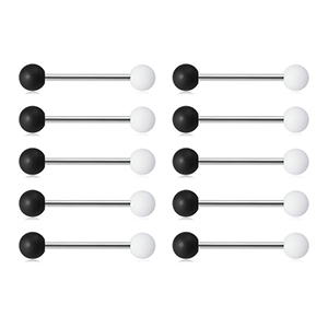 Juego De Uñas Acrílicas Para Lengua Con Punción De Bola Bicolor