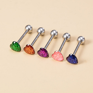 Gota De Acero De Titanio Aceite Amor Piercing Lengua Clavo