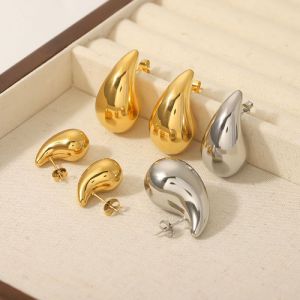 Pendientes Colgantes De Acero Inoxidable Bañados En Oro