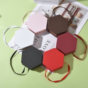Fashion White Paper Hexagon Jewelry Storage Box