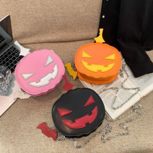 Fashion Black Pu Contrasting Pumpkin Crossbody Bag