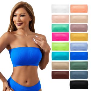 Fashion White Nylon Knitted Strapless Vest