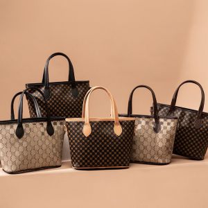 Fashion Printed Brown Pu Printed Large Capacity Crossbody Bag