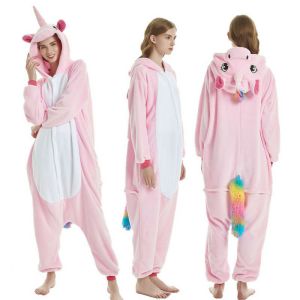 Pijama De Una Pieza De Franela De Dibujos Animados Con Estampado De Poliéster