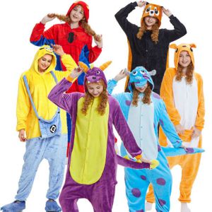 Pijama De Una Pieza De Franela De Dibujos Animados De Poliéster