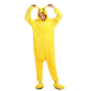 Pijama De Una Pieza De Franela Con Dibujos De Pikachu