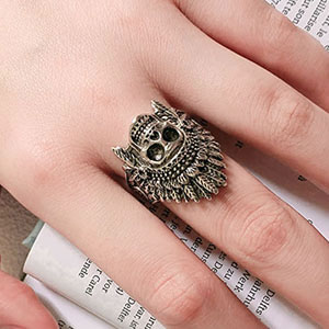 Fashion Silver Copper Skull Men's Ring