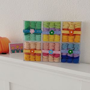Fashion Peach Pink (90 Pieces) Fabric Stretch Children's Thumb Scrunchie Set
