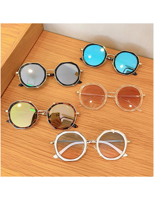 Fashion Light Luxury White + Silver Chain Pc Large Frame Chain Tassel Sunglasses