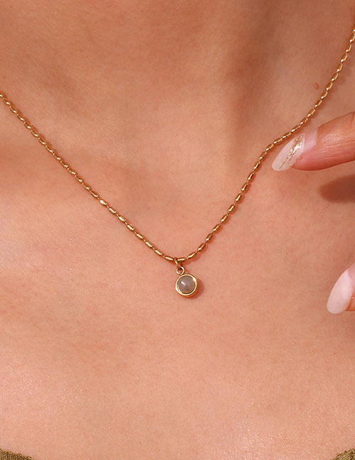 Fashion Gold Gold-plated Stainless Steel Round Necklace