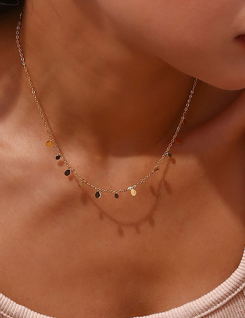 Fashion Gold Gold-plated Stainless Steel Drop Necklace