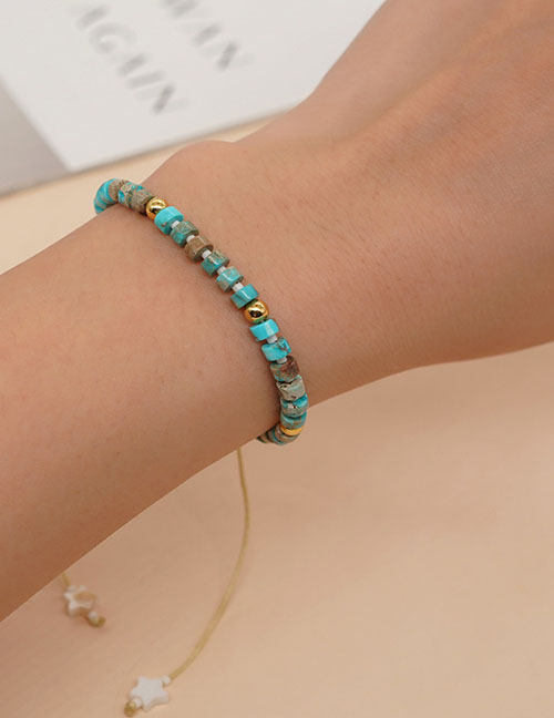 Fashion Gold Copper Geometric Beaded Bracelet