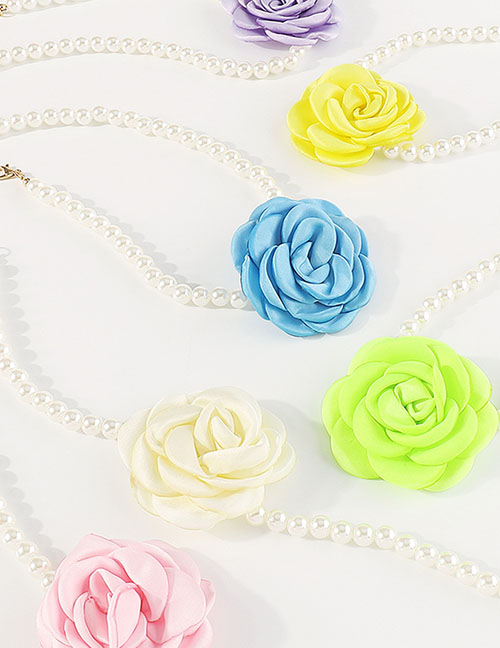 Fashion White Pearl Beaded Flower Necklace