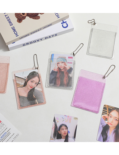 Fashion Transparent Color Transparent Shiny Pvc Double-sided Card Holder