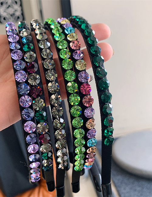 Fashion Purple Round Crystal Thin Headband