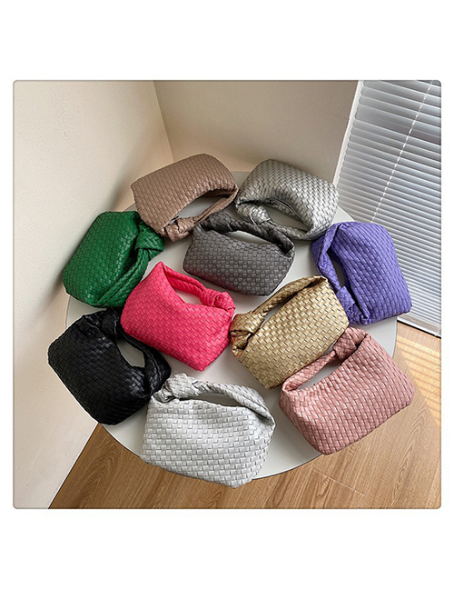 Fashion Gold Pu Woven Large Capacity Tote Bag