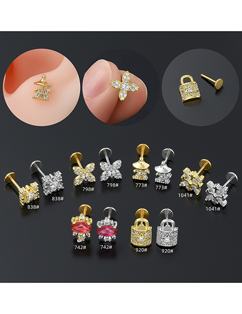 Clavo De Labio Piercing De Diamante De Cobre