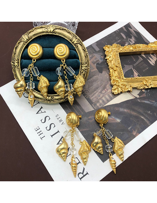 Fashion Ear Clip Alloy Snail Conch Ear Clip Earrings