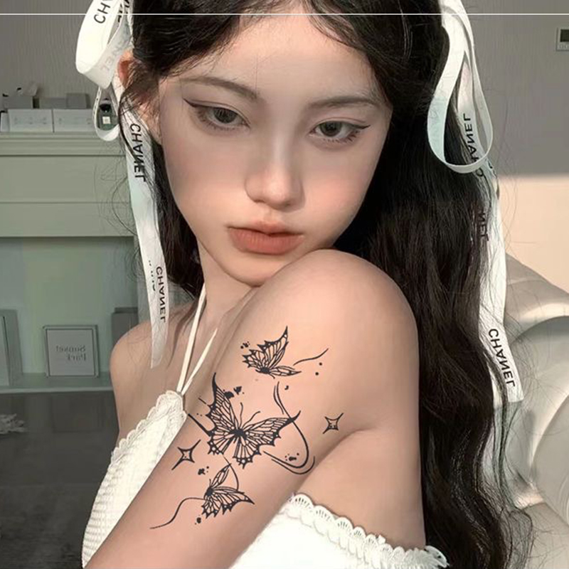 Fashion 5 Three Butterflies Flying A Butterfly Tattoo Sticker