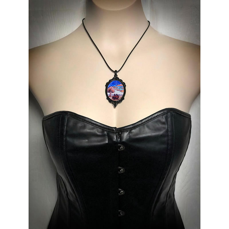 Fashion 5# Alloy Hand-painted Oval Necklace