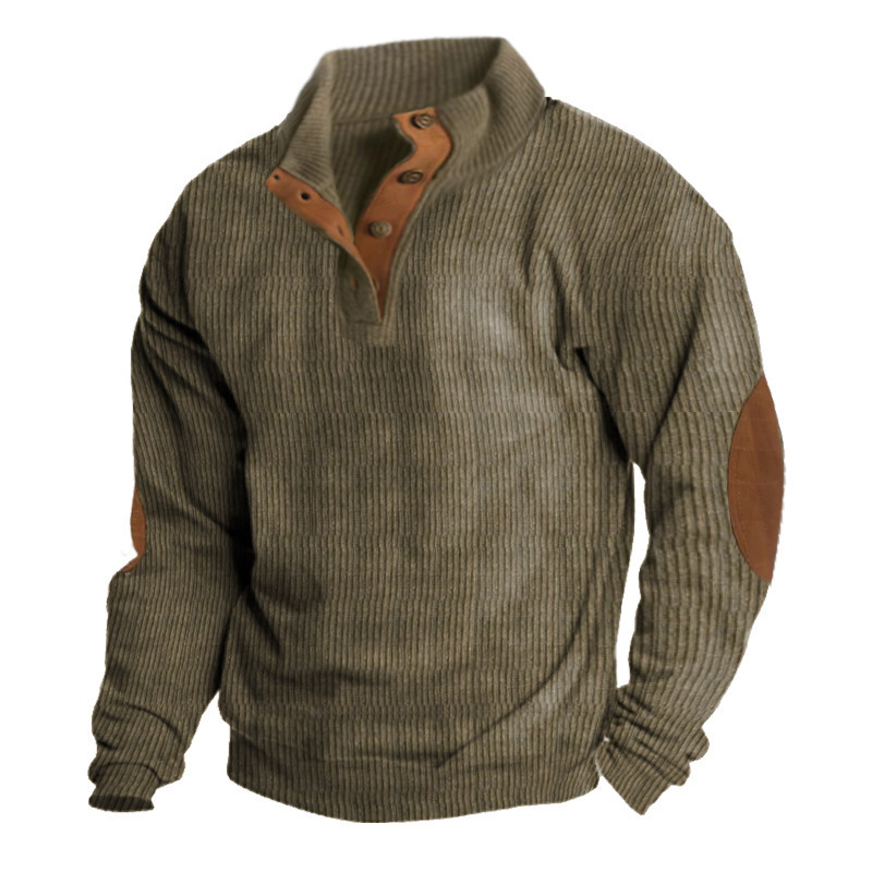 Sudadera Tipo Jersey De Pana Con Botones