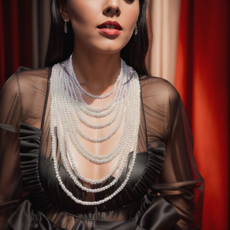 Collar De Perlas De Imitación Multicapa