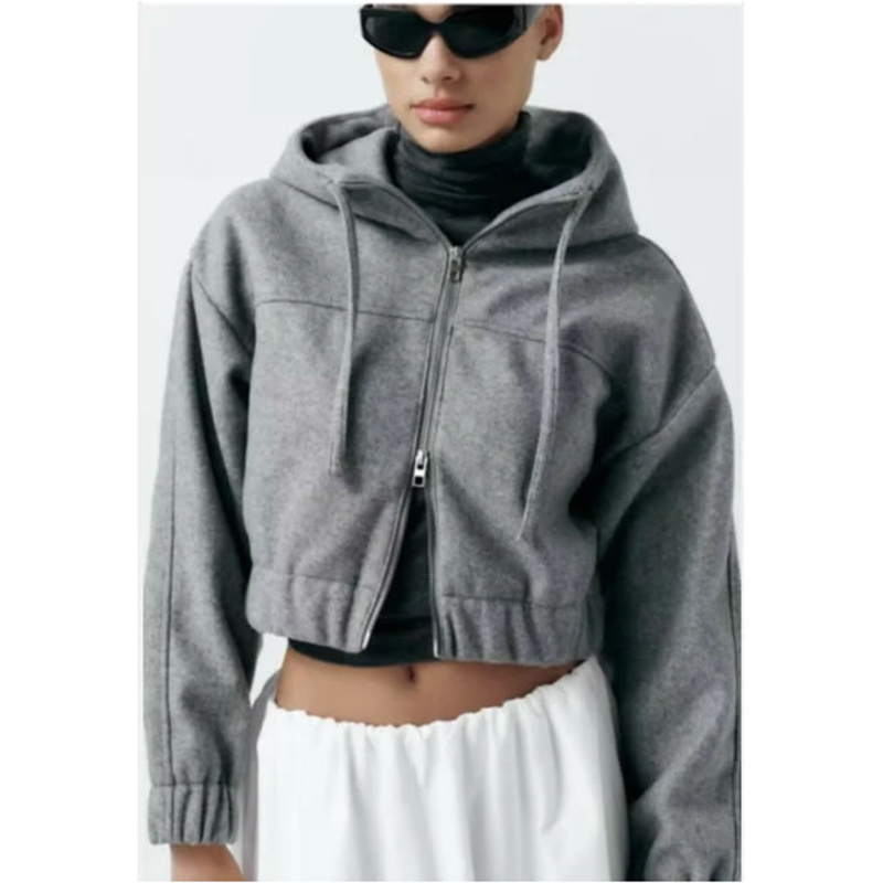 Chaqueta Con Capucha Y Cremallera De Poliéster