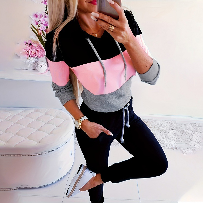 Sudadera Con Capucha Y Bloques De Color De Poliéster