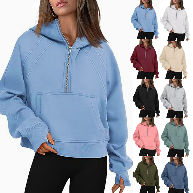 Sudadera Polar Con Capucha Y Media Cremallera De Poliéster