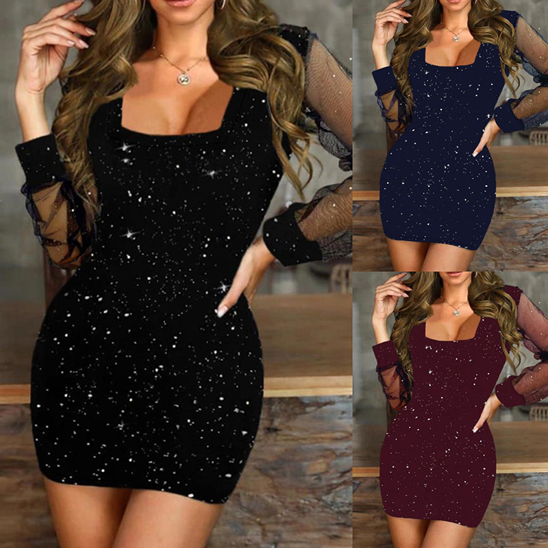 Vestido De Malla Con Lentejuelas