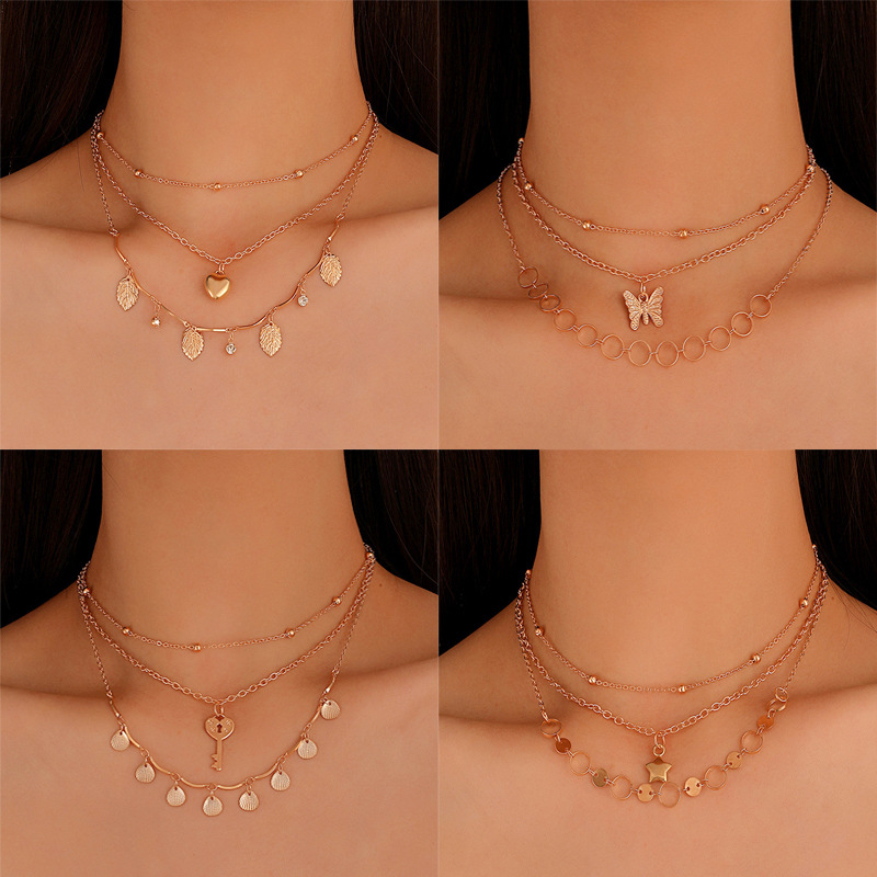 Fashion 6# Alloy Geometric Chain Necklace