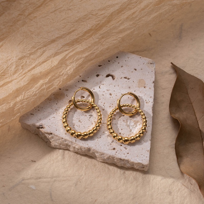 Pendientes De Círculo Hueco De Acero De Titanio