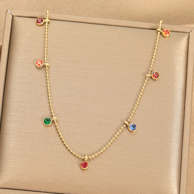 Collar De Acero Titanio Con Diamantes Redondos.
