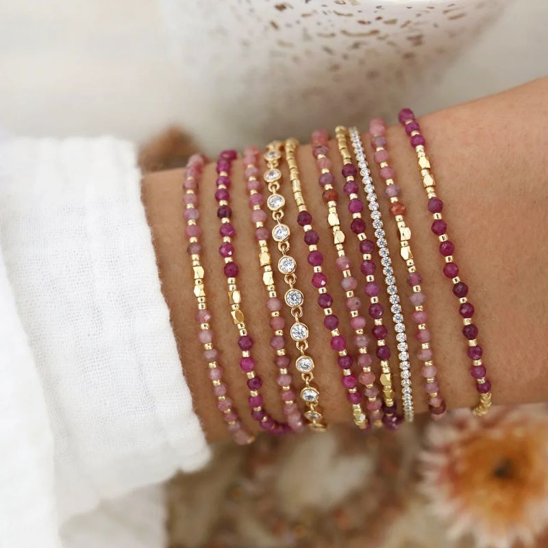 Pulsera Geométrica Con Cuentas De Cristal