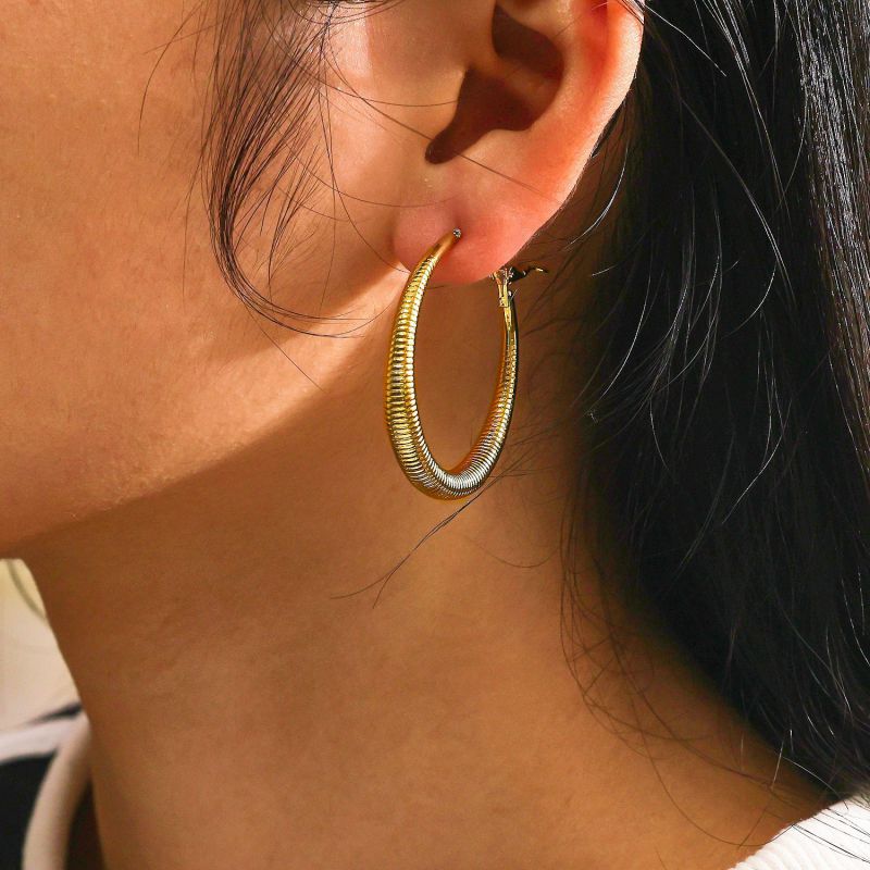 Pendientes Redondos De Acero Inoxidable