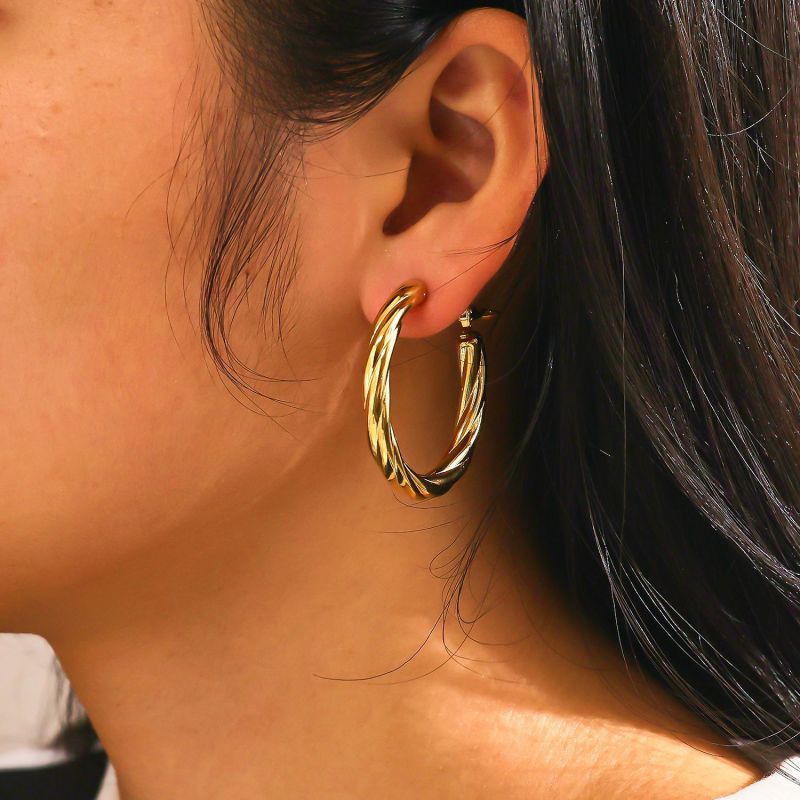 Pendientes Redondos De Acero Inoxidable