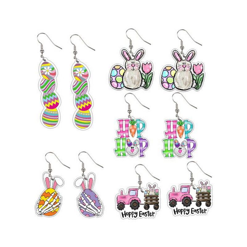 Pendientes De Huevo De Pascua De Conejo De Dibujos Animados