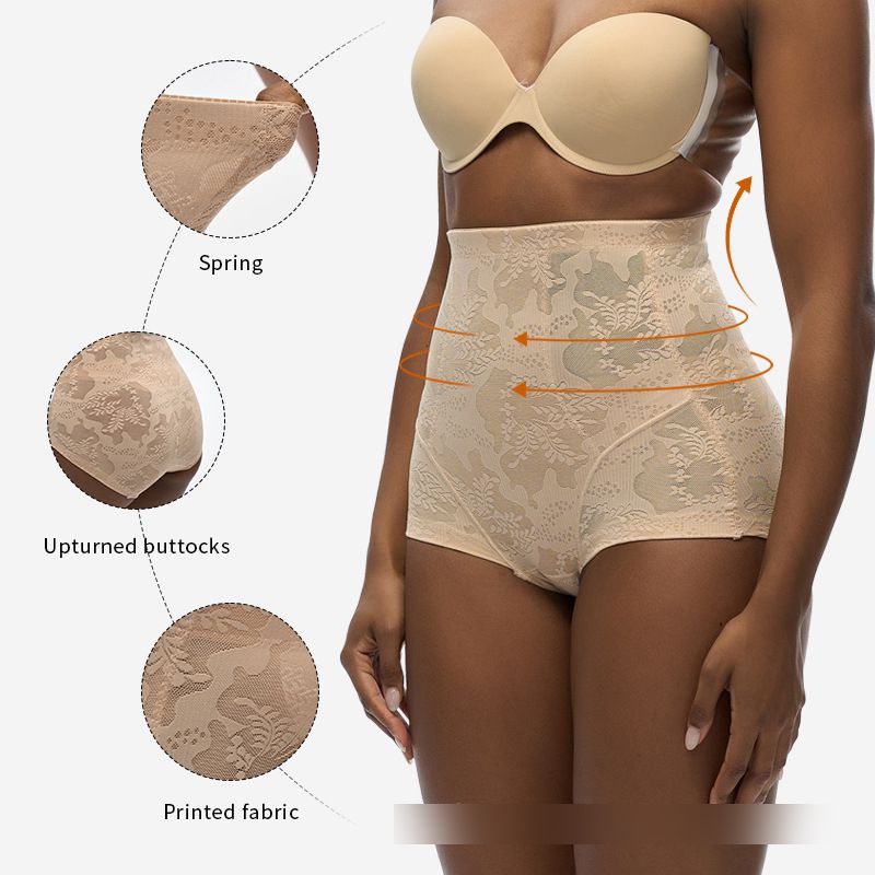 Pantalón Levantador De Glúteos Con Control De Barriga Y Bordado Boxer De Talle Alto