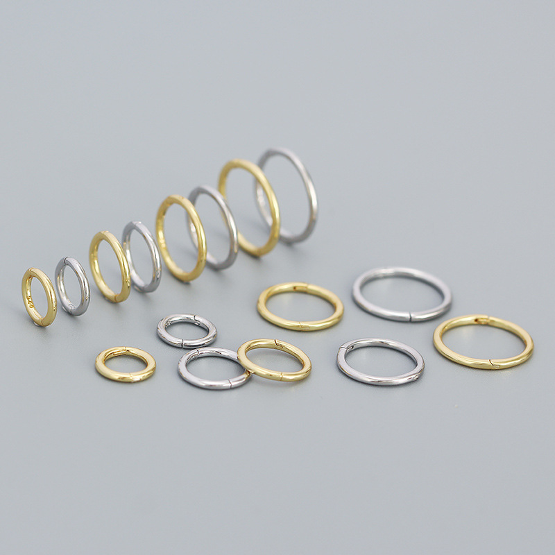 Fashion Gold Color (6mm) Silver Piercing Geometric Round Nose Ring
